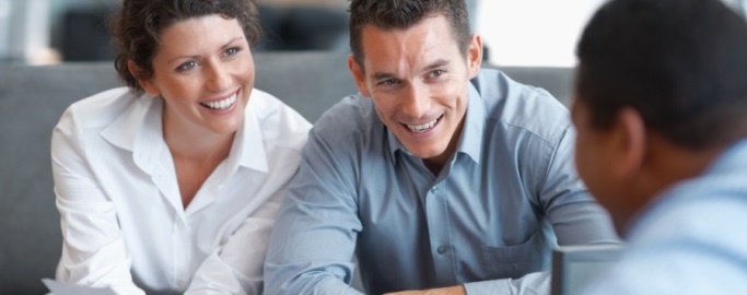 Financial Planning - Couple getting consulted