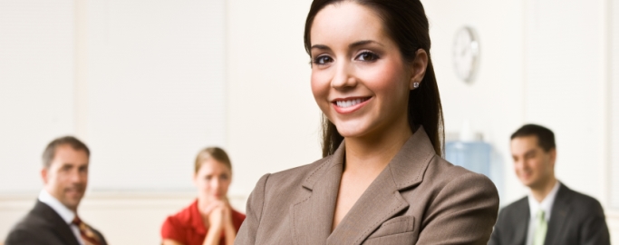 Businesswoman smiling